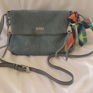Aimee Kestenberg LEATHER Denim Crossbody Bag